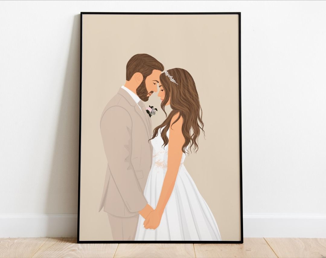 Wedding Illustration Portrait, Customised gift