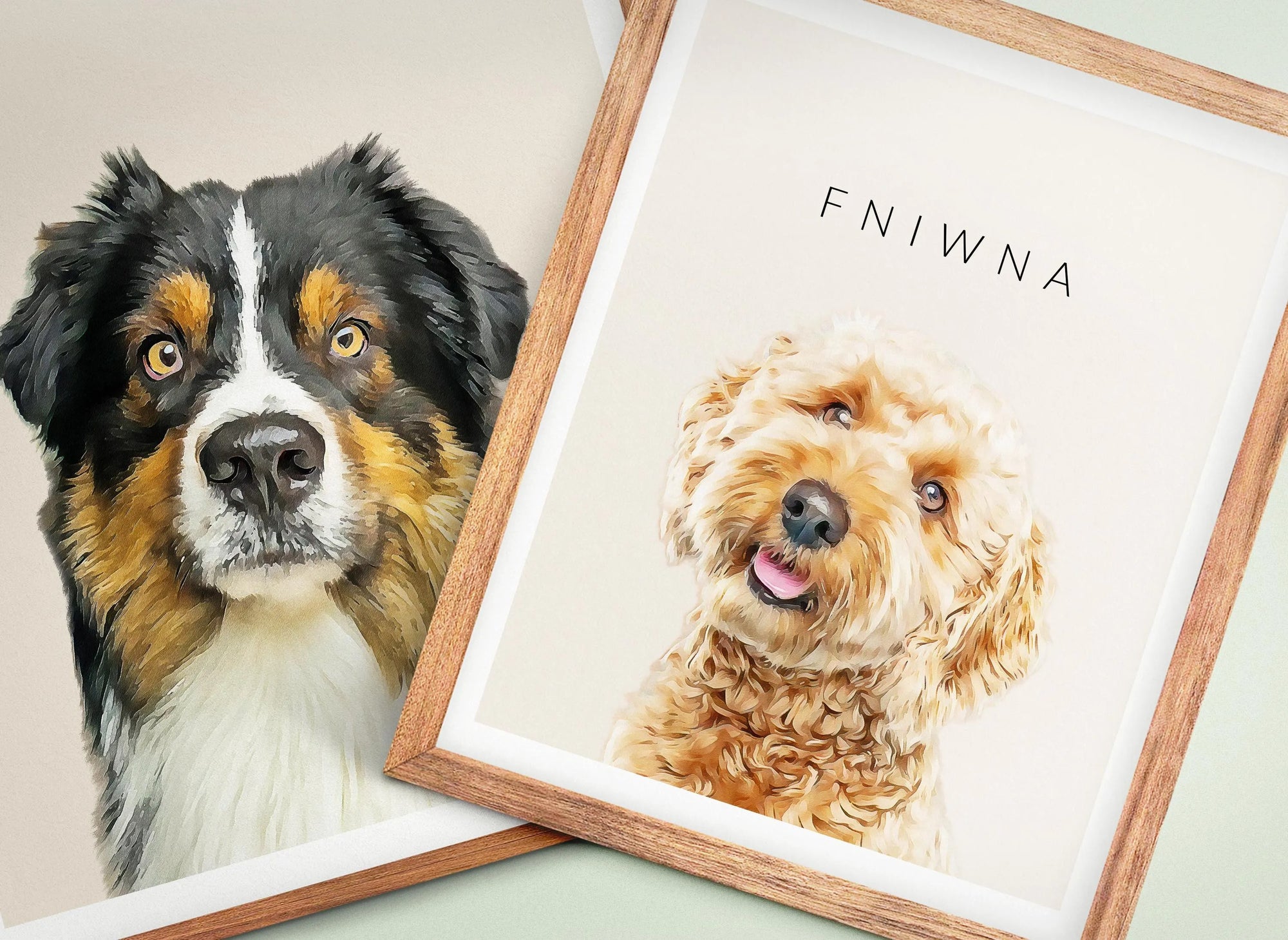 Custom Pet Portrait for Dog & Cat Lovers - Framed Gift with Free Delivery