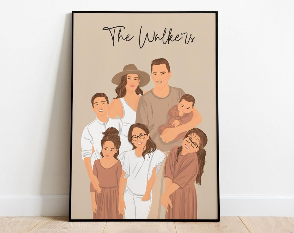 Personalised Couple Illustration Portrait - Custom Anniversary Drawing & Gift