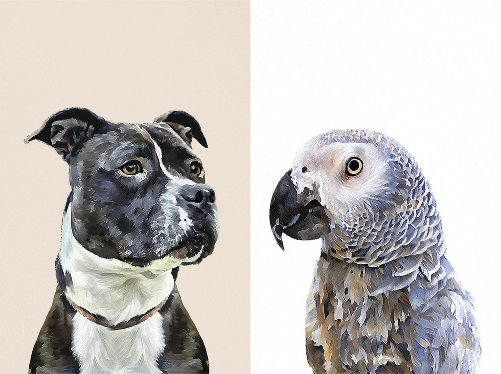 Custom Pet Portrait for Dog & Cat Lovers - Framed Gift with Free Delivery