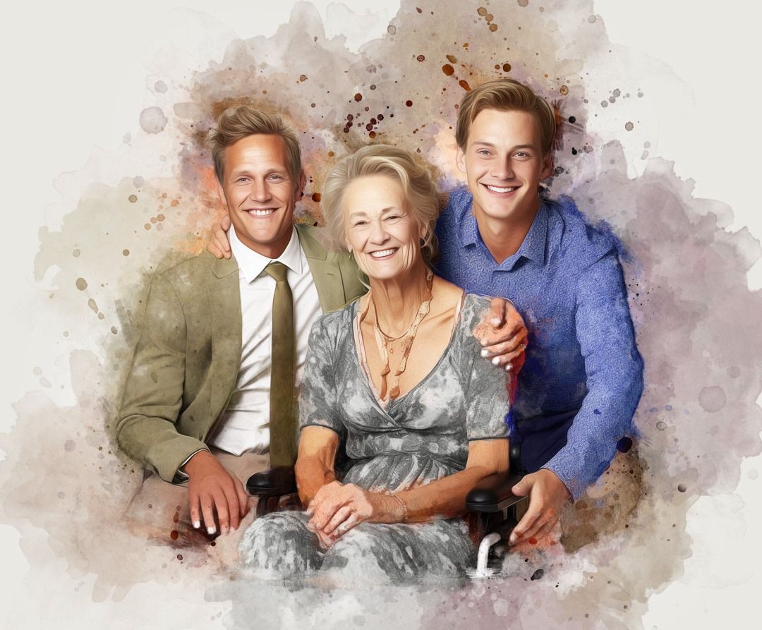 Custom Oil Painting Portrait - Family Photo to Art | Unique Gift for Parents | Wall Art & Home Décor